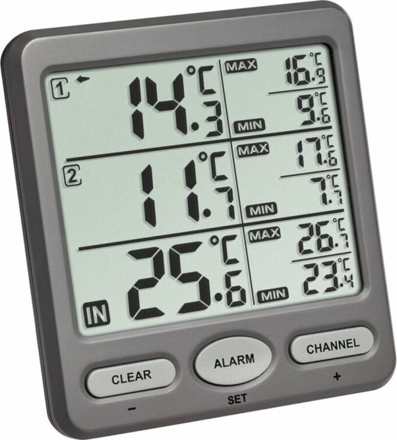 TFA Dostmann TRIO Draadloze thermometer Antraciet