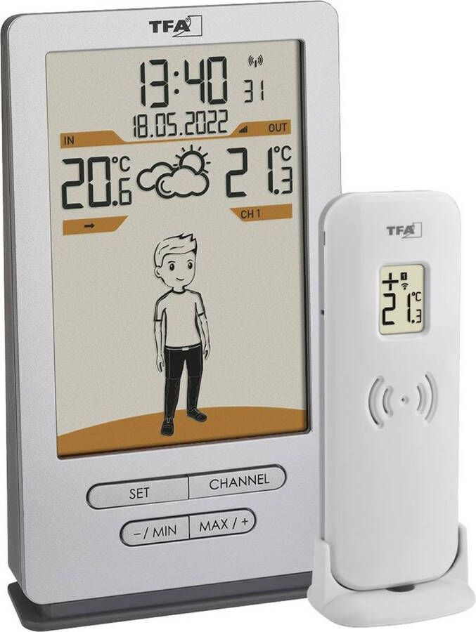 TFA Dostmann Weather Jack 35.1166.54 Draadloos weerstation Verwachting voor 12 tot 24 uur Aantal sensoren max.: 3 stuk(