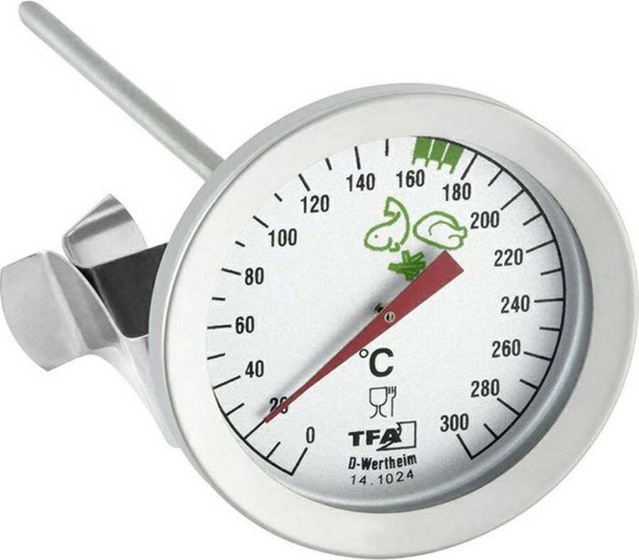 TFA Dostmann TFA Frituur thermometer met klem rond rvs