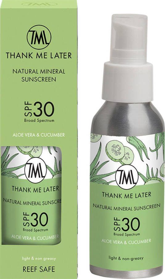 Thank me later Aloë Vera & Komkommer krachtige en hydraterende Zonnebrandcrème SPF30