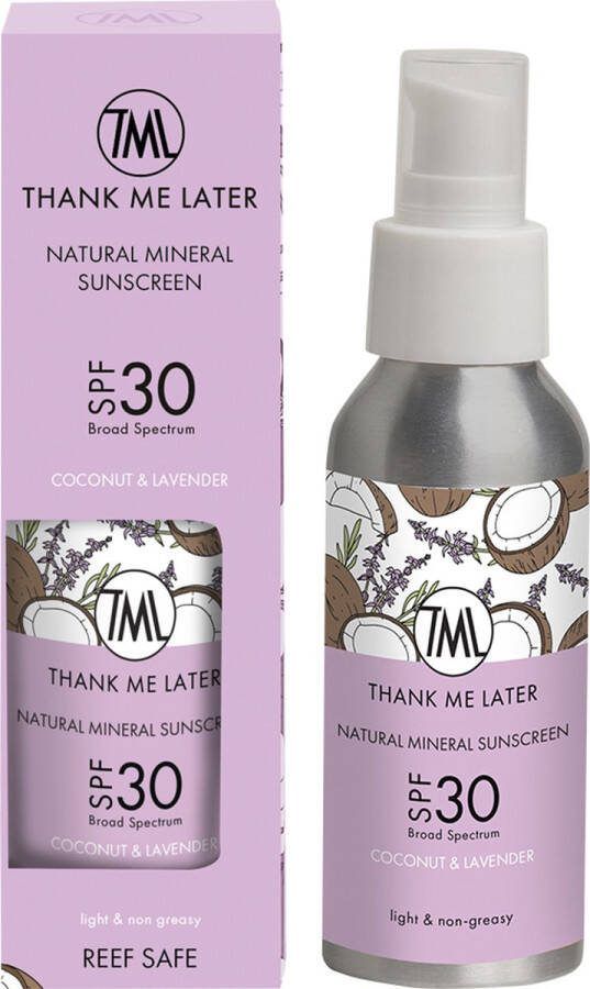 Thank me later Kokos & Lavendel Krachtige en Hydraterende Zonnebrandcrème
