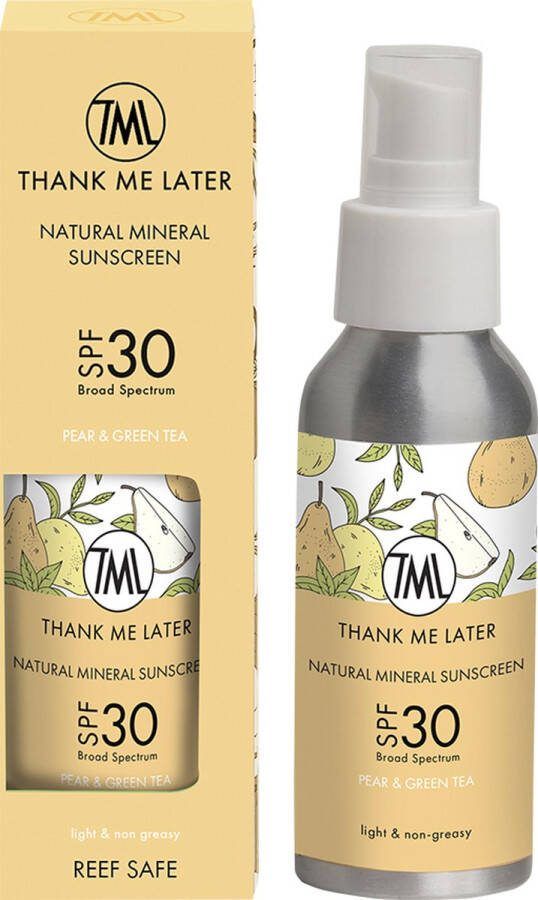 Thank me later Peer & Groene Thee Krachtige en hydraterende Zonnebrandcrème Minerale SPF30