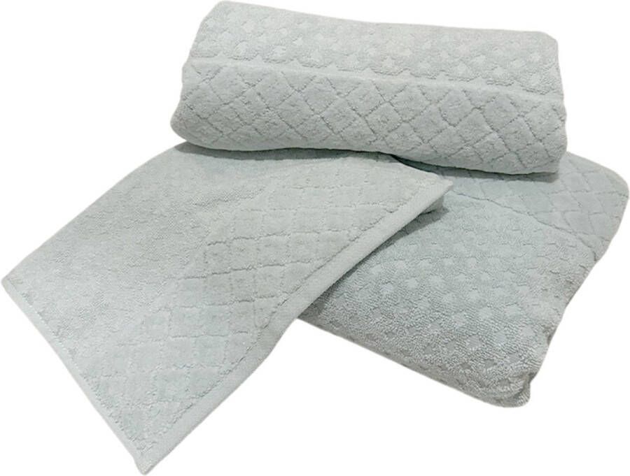 Thaulyo Handdoeken Set blauw 1x Baddoek & 1x Handdoek & 1x Gasten handdoek + Gratis Washandje