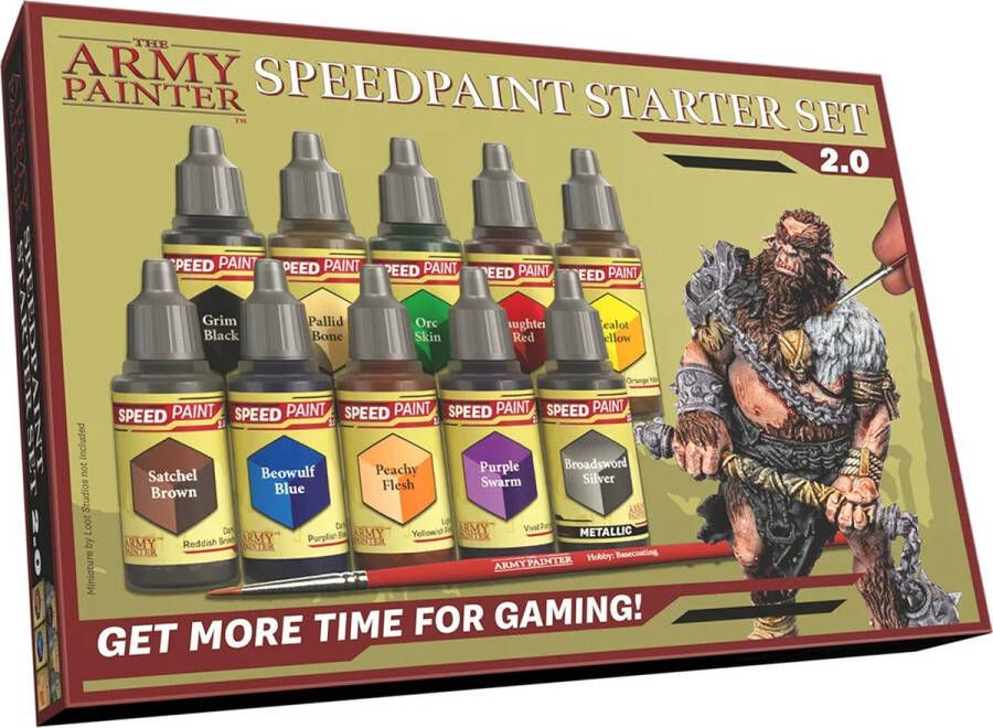 The Army Painter Speedpaint Starter Set 2.0 10 kleuren 18ml 1 Basiscoatingborstel Voor Warhammer 40k en Dungeons and Dragons