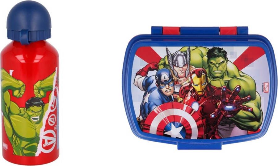 The Avengers lunchbox broodtrommel en aluminium drinkbeker 400ml