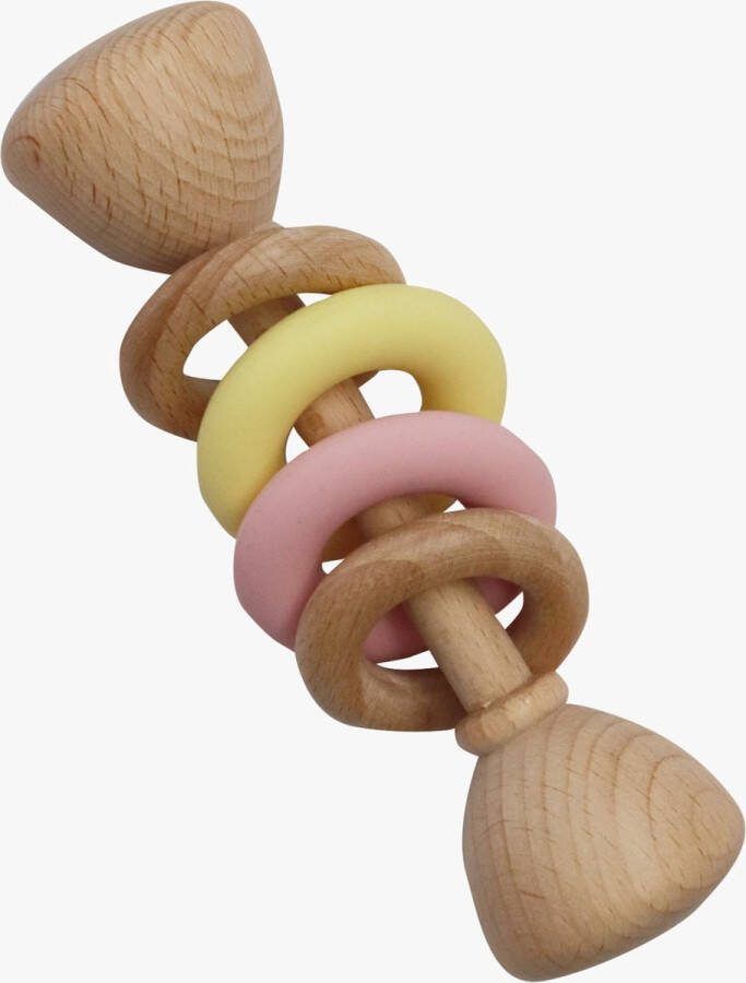 The Baby Supply Houten Rammelaar geel