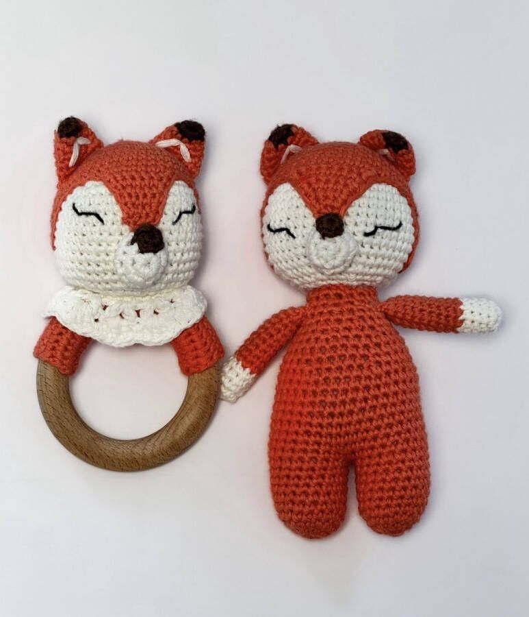 The Baby Supply Knuffel & Rammelaar set Vos