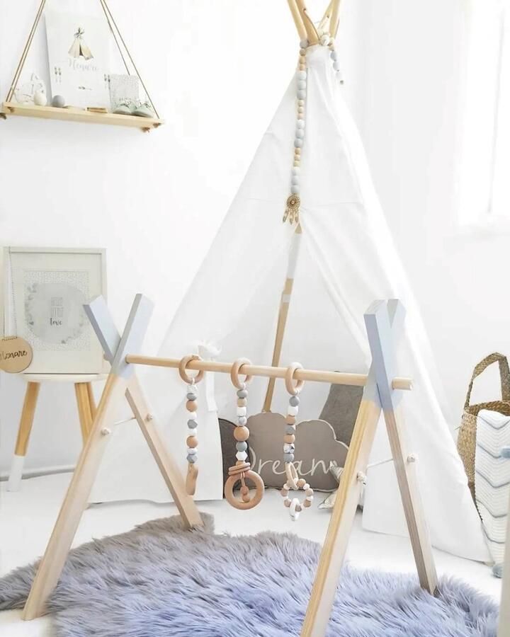 The Baby Supply Houten Baby gym Grijze Uiteinde Kraamcadeau Babygeschenk