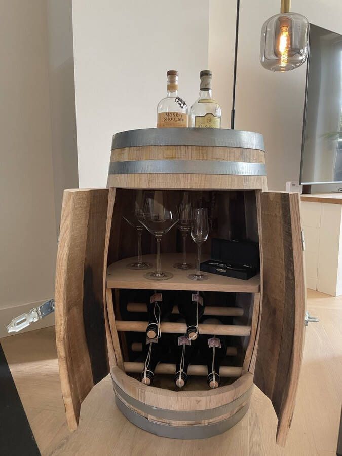 The Barrel-Oirschot Wijnkast 110 liter Wijnrek- Wijnvat Wijnopslag Wijnton Wijnmeubel