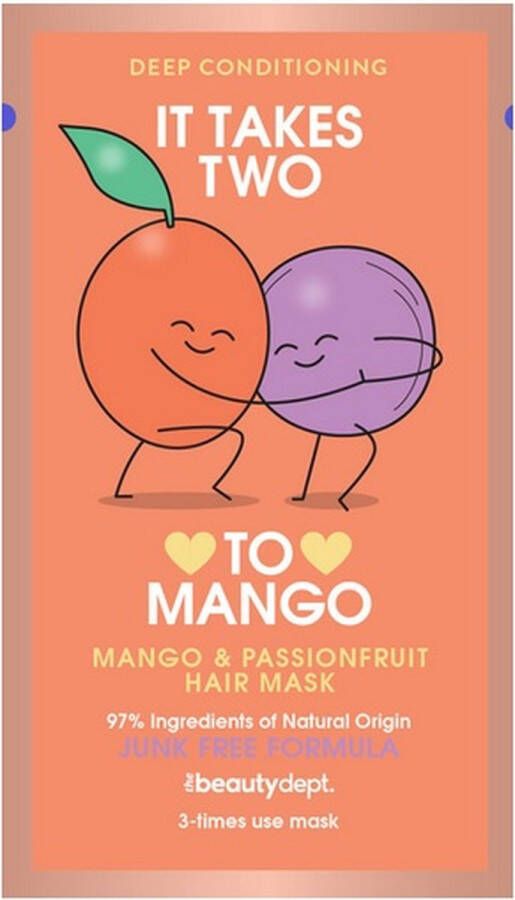 The Beauty Dept It Takes Two To Mango & Passionfruit Hair Mask 50 ml Haarmasker Deep Conditioning junk free formula Vegan