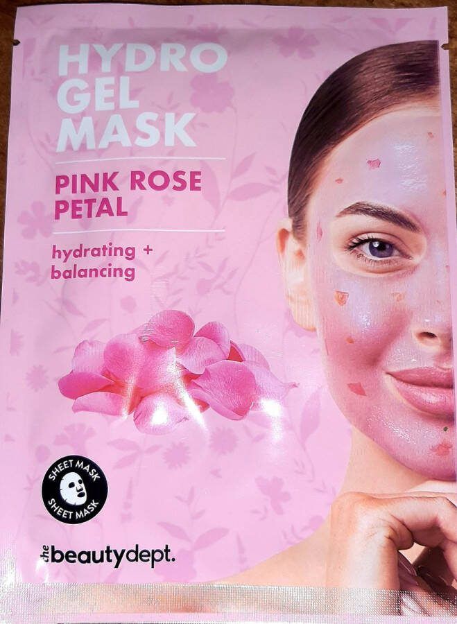 The Beauty Dept the Beautydept. sheetmask hydrogel mask pink rose rozen gezichtsmasker vegan vochtingbrengend en kalmerend tissue masker