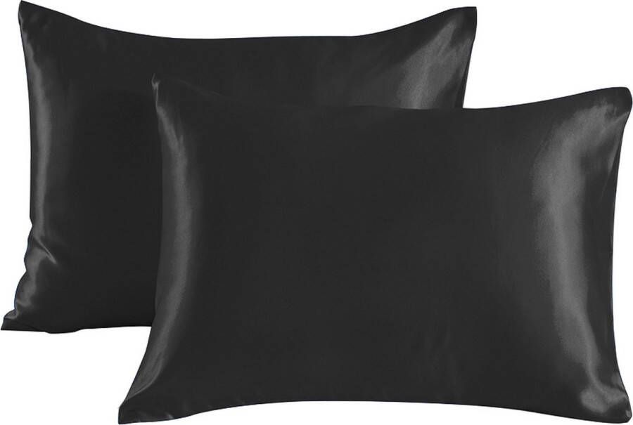 The Bonnet Factory handmade black satin pillowcase black satin pillowcase satin pillowcase zelfgemaakte zwart satijnen kussensloop satijn kussensloop