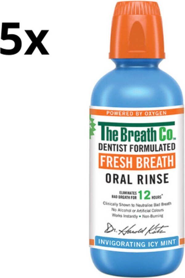 The Breath Co. Mondwater Icy Mint 5 x 500 ml Voordeelverpakking