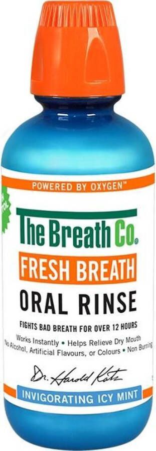 The Breath Co Mondwater Icy Mint 500 ML Tegen Slechte Adem Droge Mond Ontstoken Tandvlees