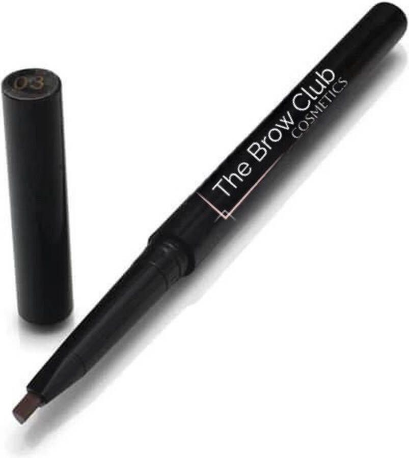 The Brow Club Cosmetics Eyebrow Pencil Medium Brown incl. Brush Wenkbrauwpotlood Midden Bruin met Borsteltje Wenkbrauw Make-up NR 03