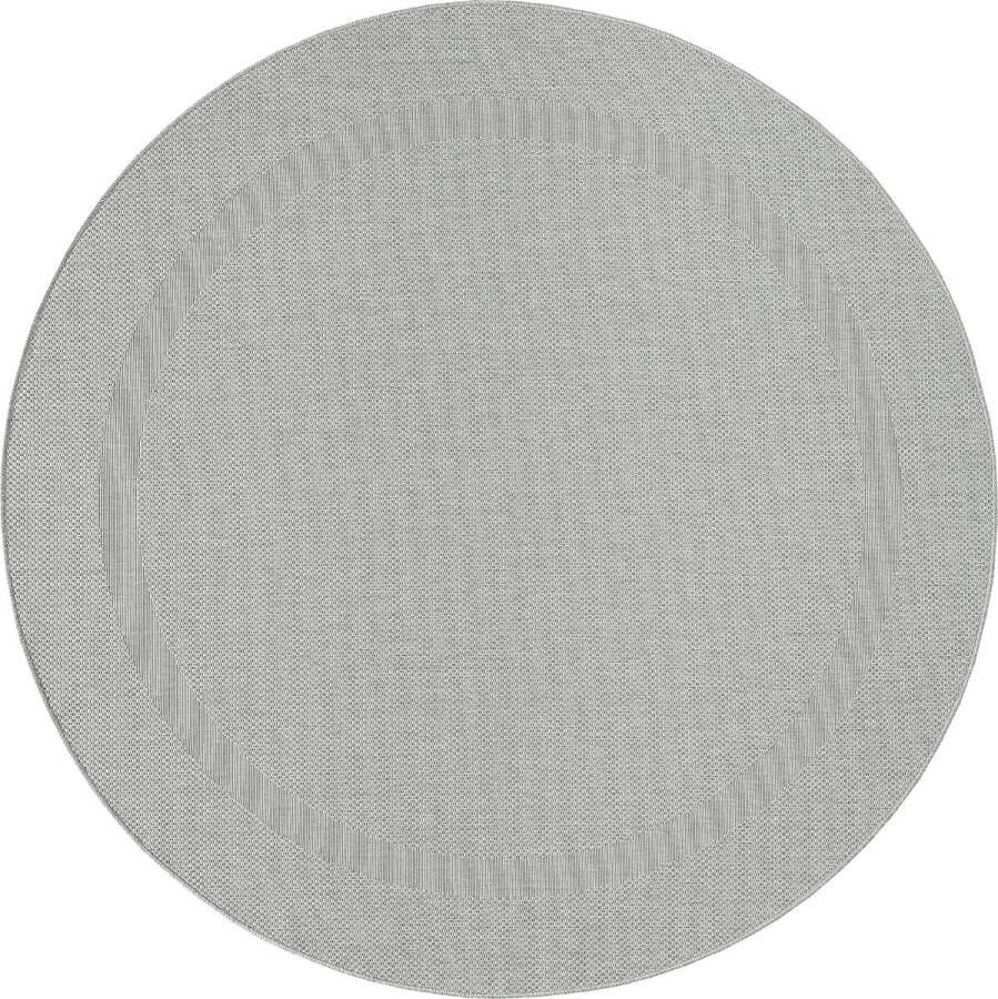 The carpet Mistra robuust buitentapijt modern weerbestendig & UV-bestendig voor balkon terras en serre Maar ook geschikt voor de keuken plat geweven 160x160 round