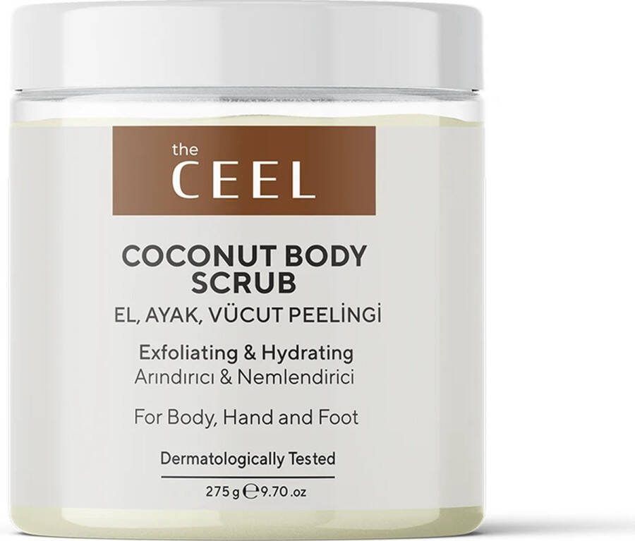 The Ceel Hydraterende voedende en zuiverende lichaamspeeling met kokosextract Coconut Body Scrub body peeling scrub voor lichaam handen en voeten 275gr