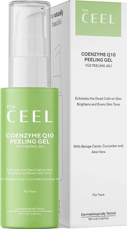 The Ceel Zuiverende en verhelderende Co-enzym Q10 gezichtspeeling met beluga-kaviaarextract peeling gel voor gezicht met komkommerextract exfoliant van dode huidcellen