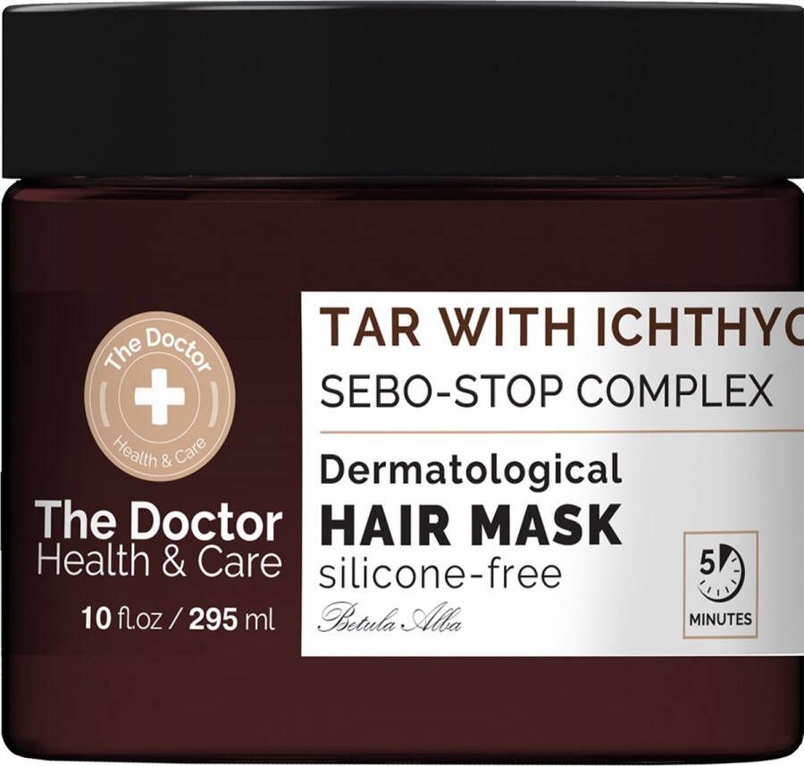 The Doctor Health & Care haarmasker tegen vet haar Lichen + Ichthyol + Sebo-Stop Complex 295ml