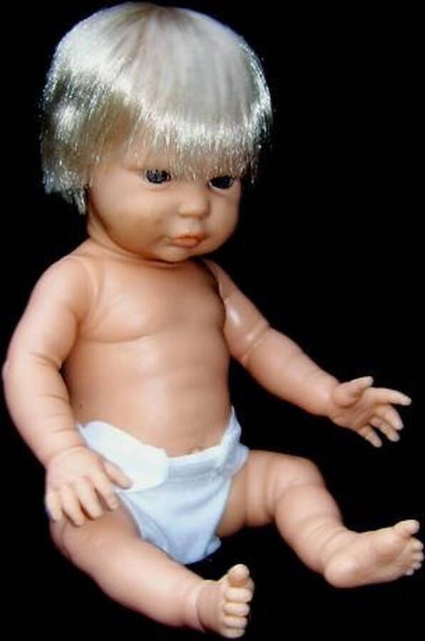 The Doll Factory Babypoppen Blank Jongetje met Haar 34 cm