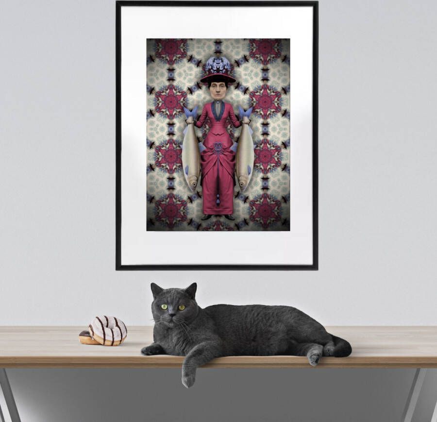 The Fisher King Marcella Art for the home Framed print Home decor Print in frame Wall art eccentric quirky unique interior Wedding birthday gift digital art – kunst Muur decoratie 40 cm x 50 cm Wanddecoratie woonkamer Room decor Kamer decor
