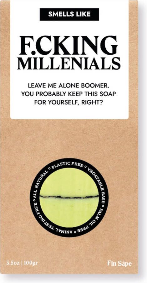 The Flavour Company Fin Såpe Soap Bar Edition: For f*cking millenials 100% natuurlijk handzeep Plasticvrij Geschikt voor ieder huidtype