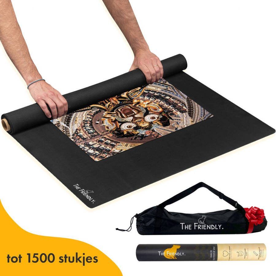 The Friendly. The Friendly Puzzelmat 1500 stukjes voor Legpuzzel Puzzelmatten & Accessoires Puzzel opbergsysteem Puzzelrolmat Puzzelmat oprolbaar 70x120cm