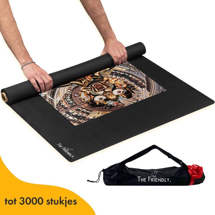 The Friendly. The Friendly Puzzelmat 3000 stukjes voor Legpuzzel Puzzelmatten & Accessoires – Puzzel opbergsysteem Puzzelrolmat 3000 stukjes – Rubberen puzzelmat 90x140cm