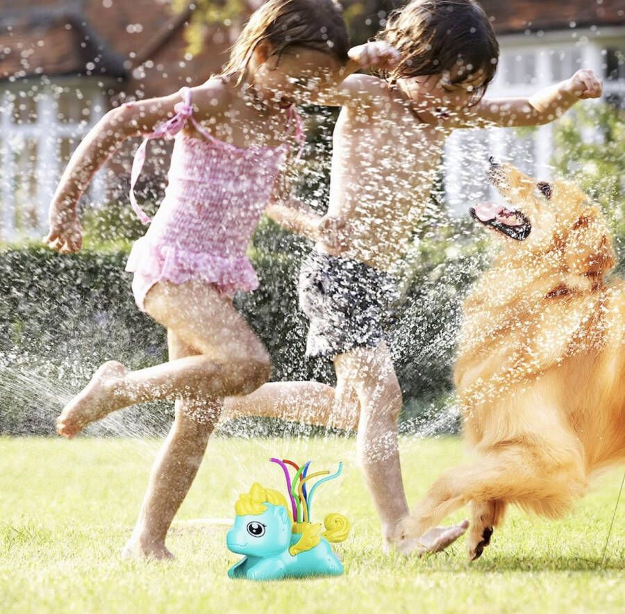 Ruby-toys Buiten Watersproeier Unicorn Draaiende tuin sproeier Unicorn speelgoed Waterpret voor de zomer