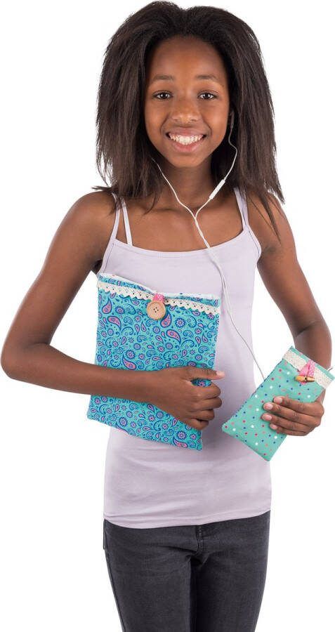 The great british sewing bee Maak Je Eigen Tablet- & Telefoonhoes Kit 5-delig Blauw Groen