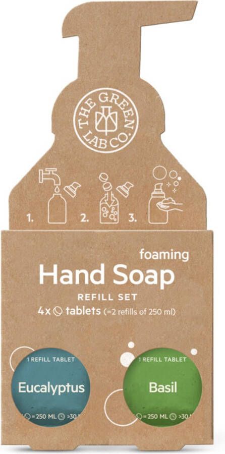 The Green Lab Co. 4 Handzeep Tabletten (navulset) – Eucalyptus & Basilicum Duurzaam handen wassen Duurzaam alternatief voor een fles handzeep