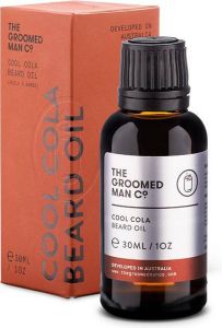 The Groomed Man Co . Cool Cola Beard Oil Premium Baardolie Stimuleert Baardgroei Baard Verzorging Mannen Olie Geur Citroen Kaneel Nootmuskaat 30ML