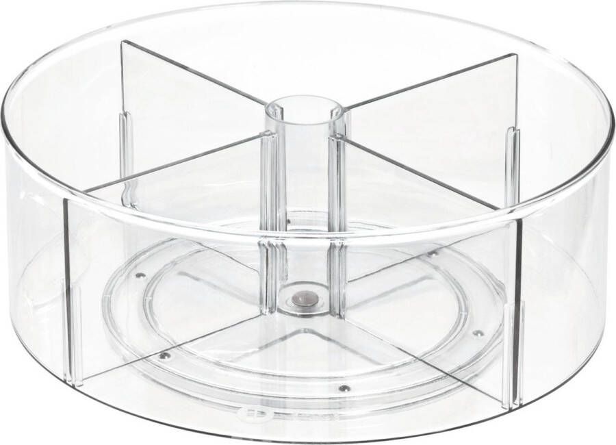 IDesign Lazy Susan Draaiplateau met Vakken 29.2 cm Kunststof Transparant The Home Edit