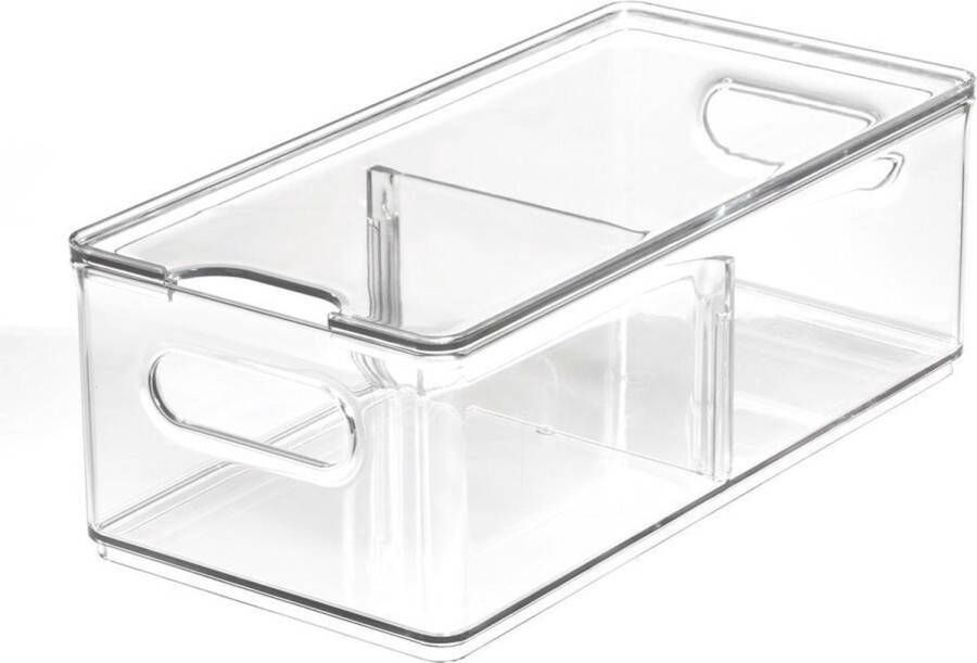 IDesign Koelkast Organizer met Deksel en Verdeler 15.2 x 30.5 x 10.2 cm Kunststof The Home Edit