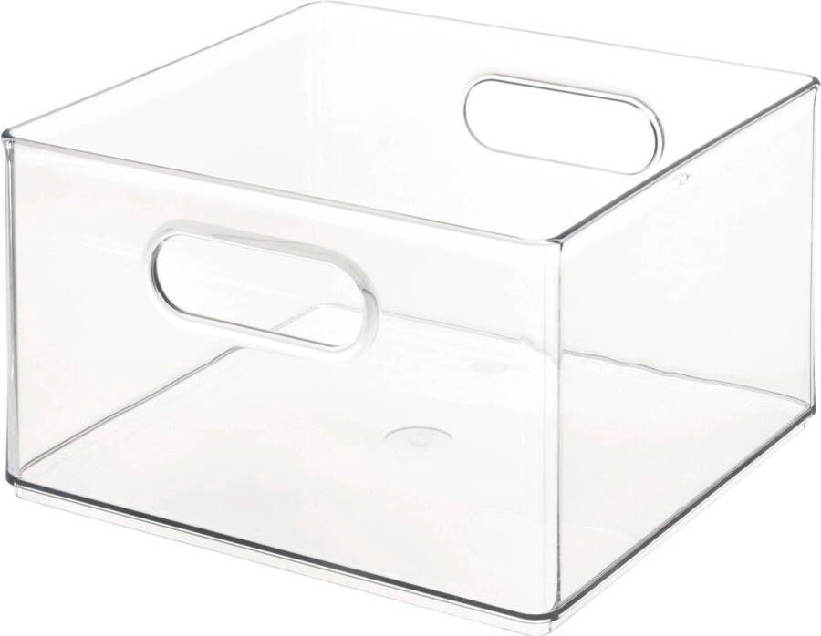 IDesign Opbergbox met Handvaten 25.4 x 25.4 x 15.2 cm Kunststof Transparant The Home Edit