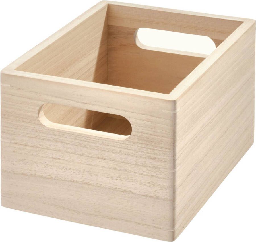 IDesign The Home Edit opbergboxen hout Wooden Collection 05046CEU Stapelbaar & Decoratief