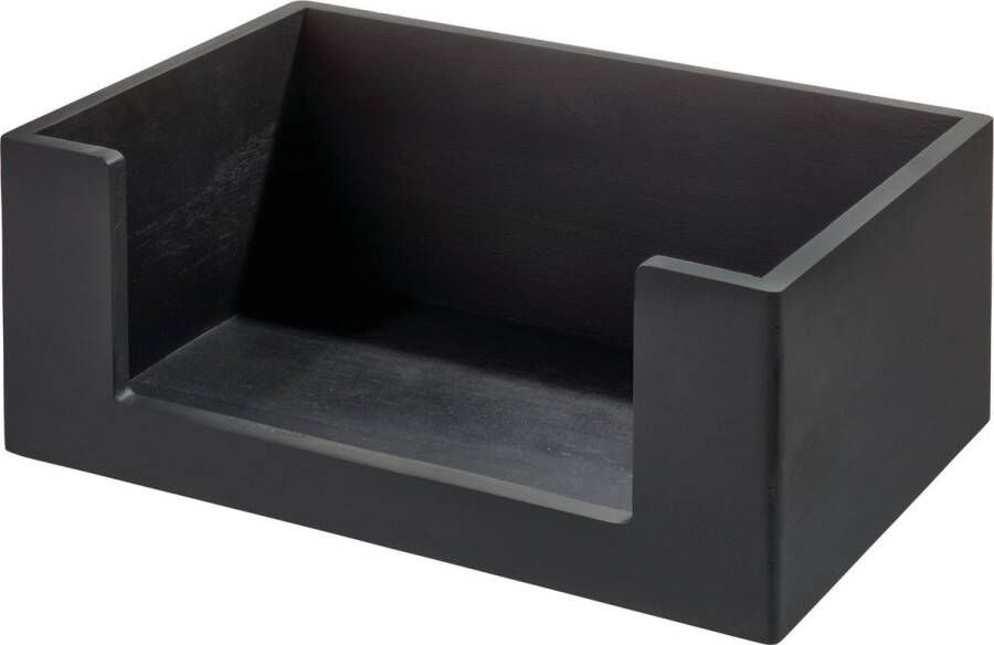The Home Edit zwarte opbergbox large Wooden Onyx Collection Large open voorzijde Stapelbaar & Duurzaam Large open voorzijde