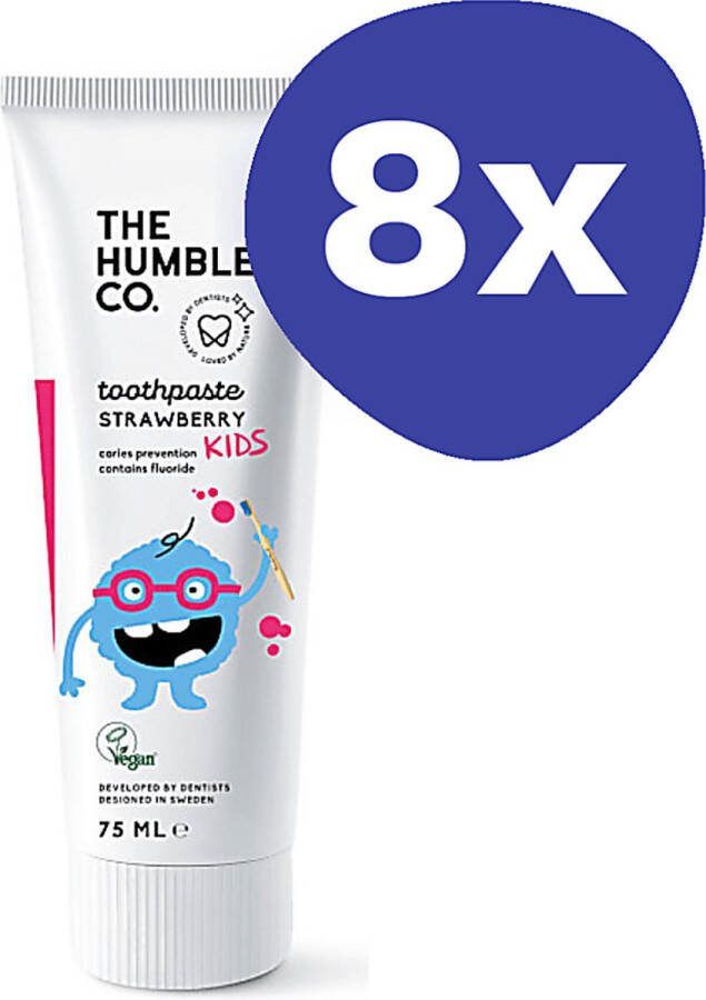 The Humble Co Humble Natuurlijke Tandpasta voor Kinderen Aardbeien (8x 75ml)
