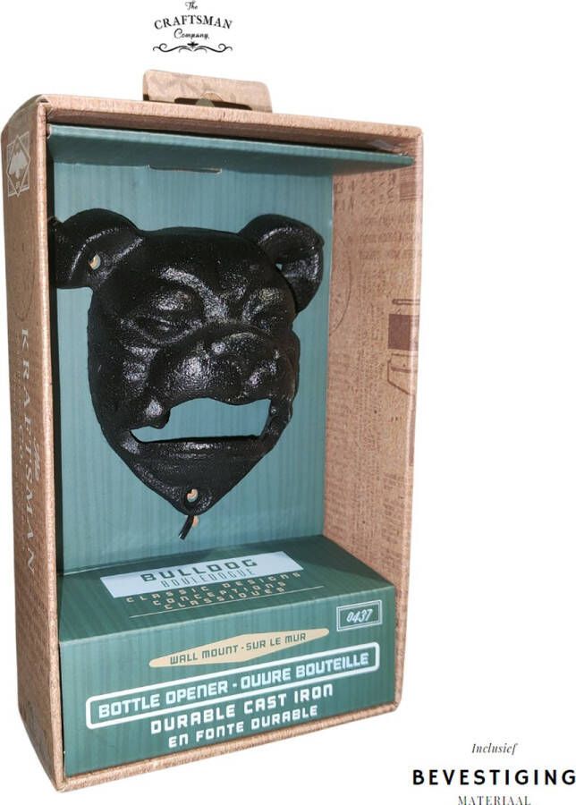 The Kraftsman Co. New York Hoogwaardig Gietijzeren Bieropener Bulldog Head 0437