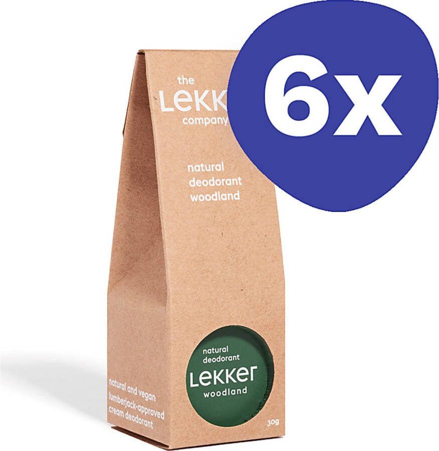 The Lekker Company Deodorant Woodland (6x 30g)