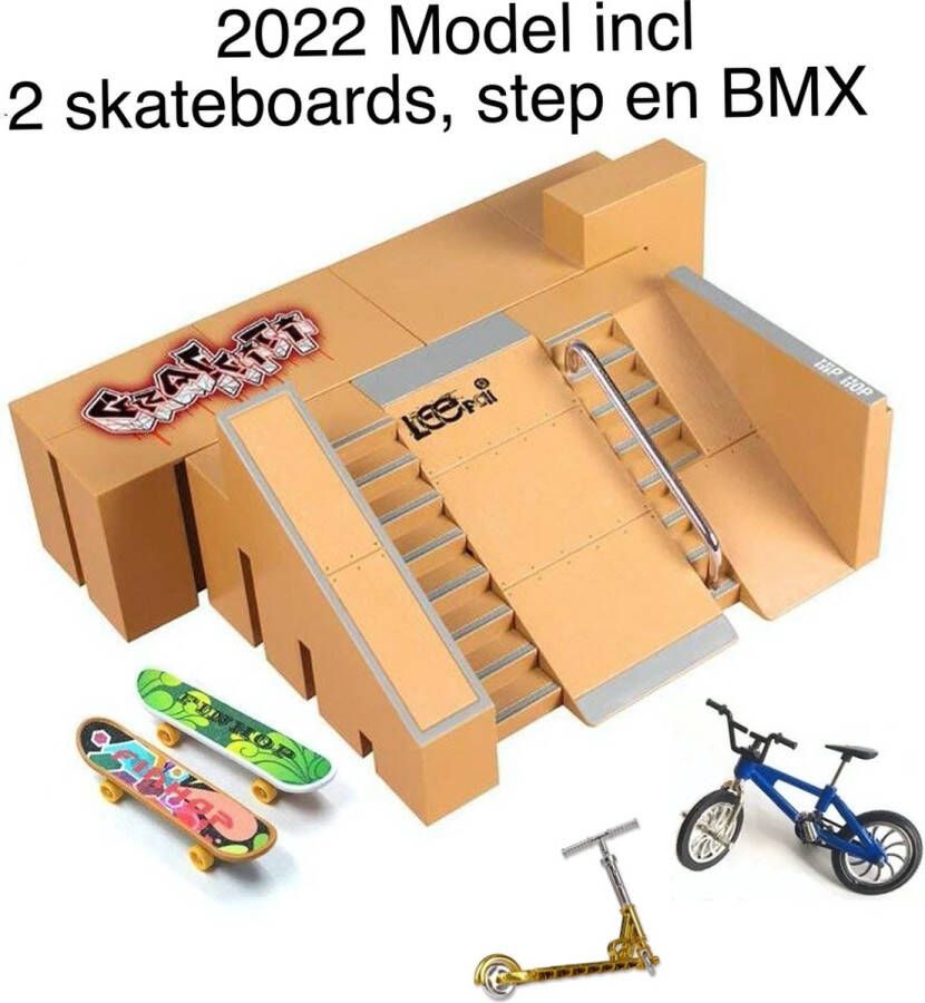 The Limit vinger skateboard park | 2022 model | inclusief 2 skateboards 1 step en 1 BMX | fingerboard |