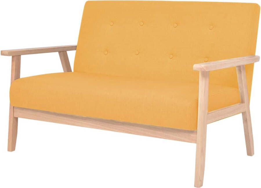 The Living Store 2-zitsbank geel 113.5 x 67 x 73.5 cm polyester bekleding