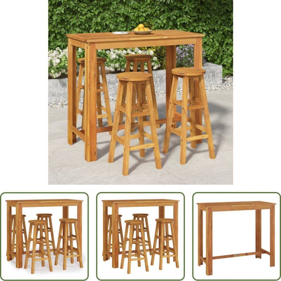 The Living Store Acacia Eethoek Tuinset 120x60x105 cm Massief Acaciahout