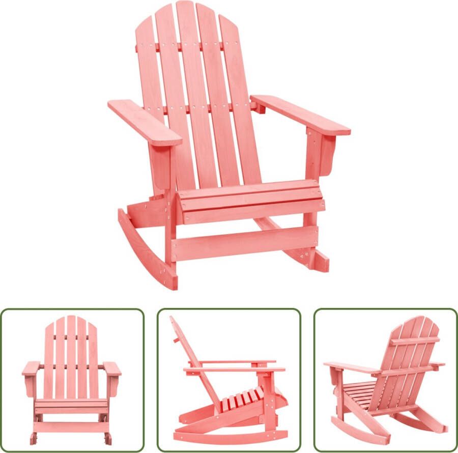 The Living Store Adirondack schommelstoel hout roze 70x91.5x92cm draagvermogen 110kg