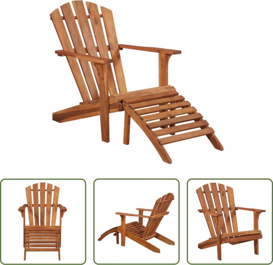 The Living Store Adirondack tuinstoel acaciahout bruin 69.5x132.5x91 cm