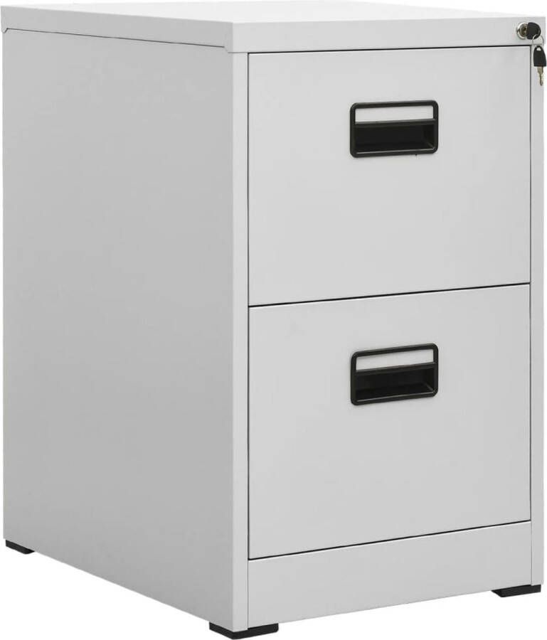 The Living Store Archiefkast Staal 46 x 62 x 72.5 cm 2 lades Met slot
