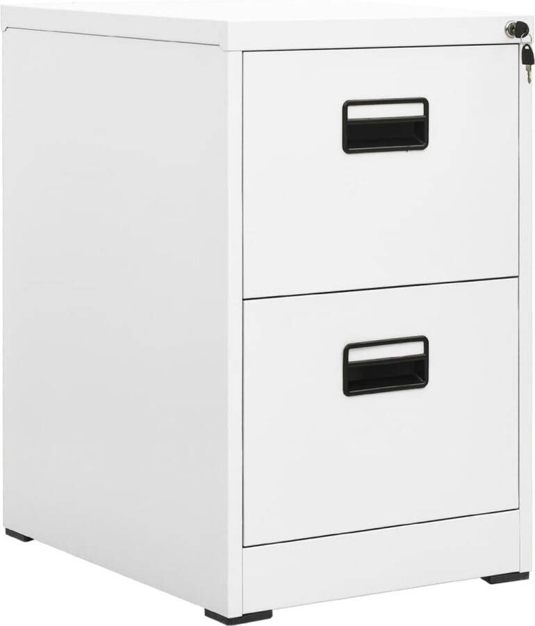 The Living Store Archiefkast Staal 46 x 62 x 72.5 cm 2 lades Slot