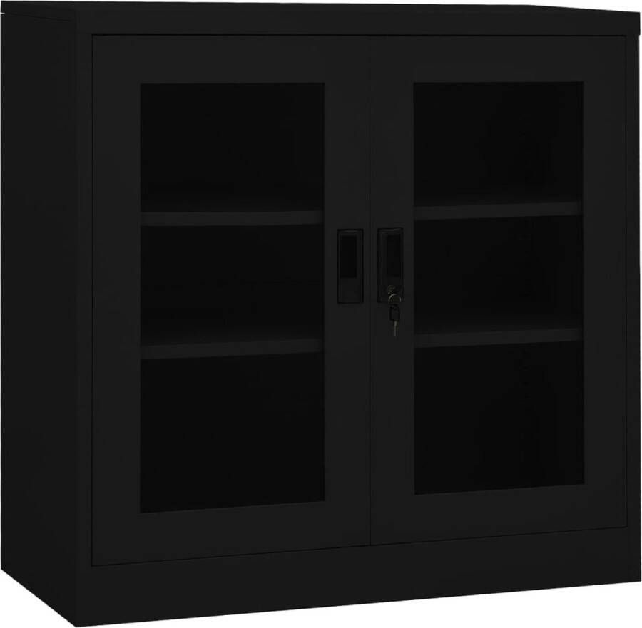 The Living Store Archiefkast Staal 90 x 40 x 90 cm Gehard glas