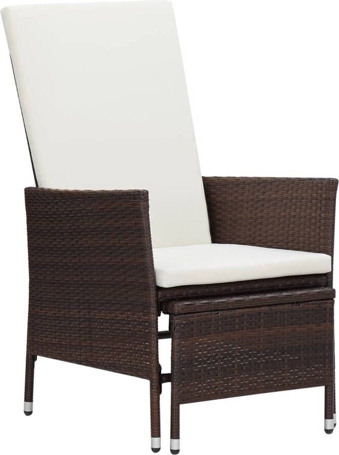 The Living Store Armstoel PE-rattan 62 x 131 x 106 cm Bruin Crèmewit