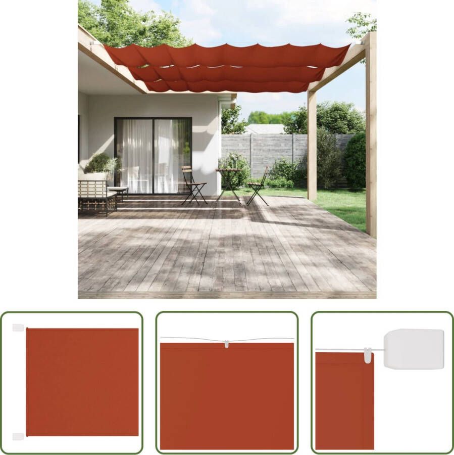 The Living Store Balkonscherm 140 x 800 cm Terracotta Oxford stof